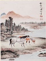 1605142_溥伒_雙馬圖