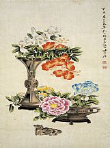 1605228_孔小瑜_文物銅器花卉清供圖